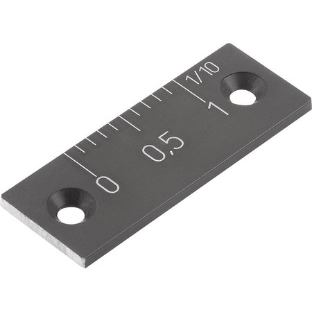 KIPP Vernier Scale Holes, Horizontal L=40 15X2, Aluminum Black Anodized, Zero Point Left, Scale Top K0757.1001